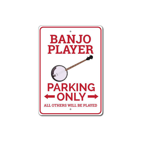 Banjo Player Parking Metal Sign