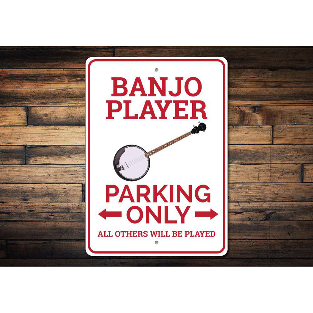 Banjo Player Parking Sign