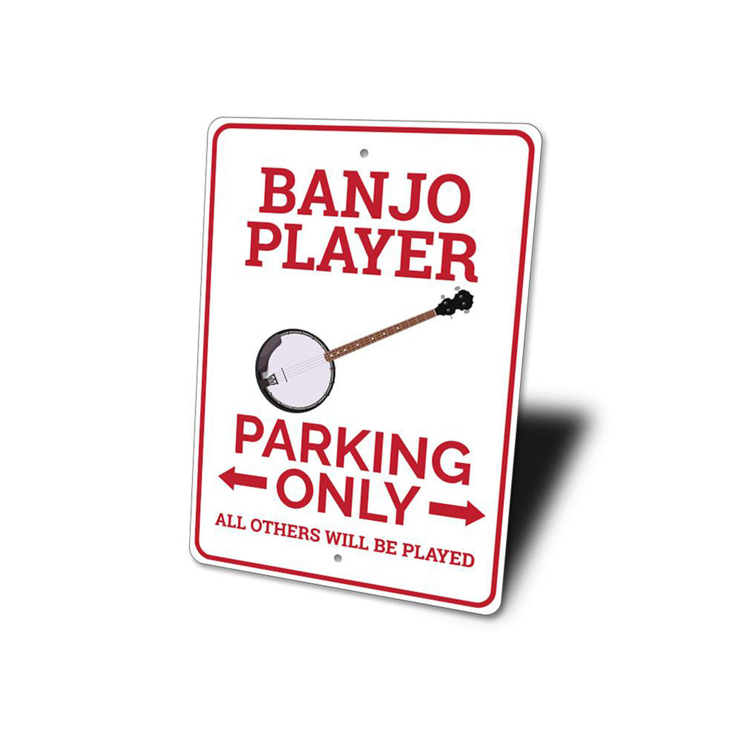 Banjo Player Parking Sign