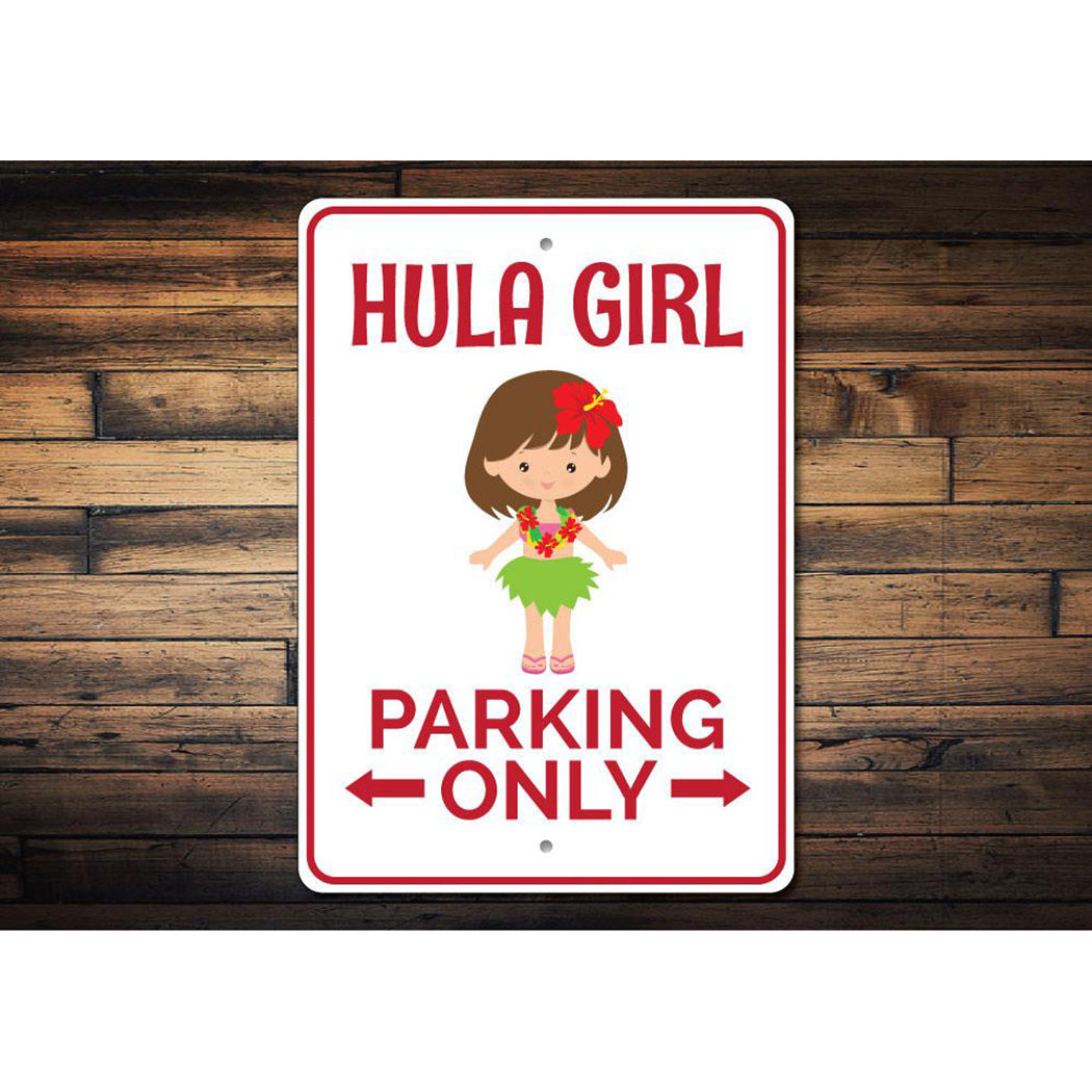 Hula Girl Parking Sign