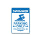 Swimmer Parking Metal Sign
