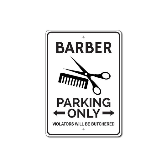 Barber Parking Metal Sign