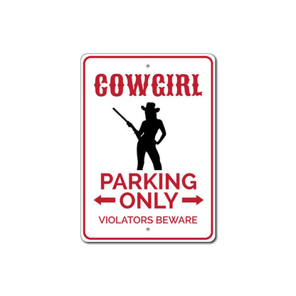 Cowgirl Parking Sign