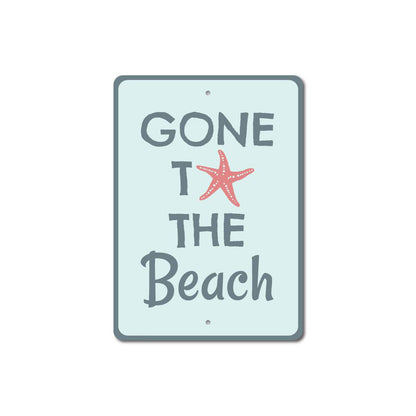 Gone To The Beach Metal Sign