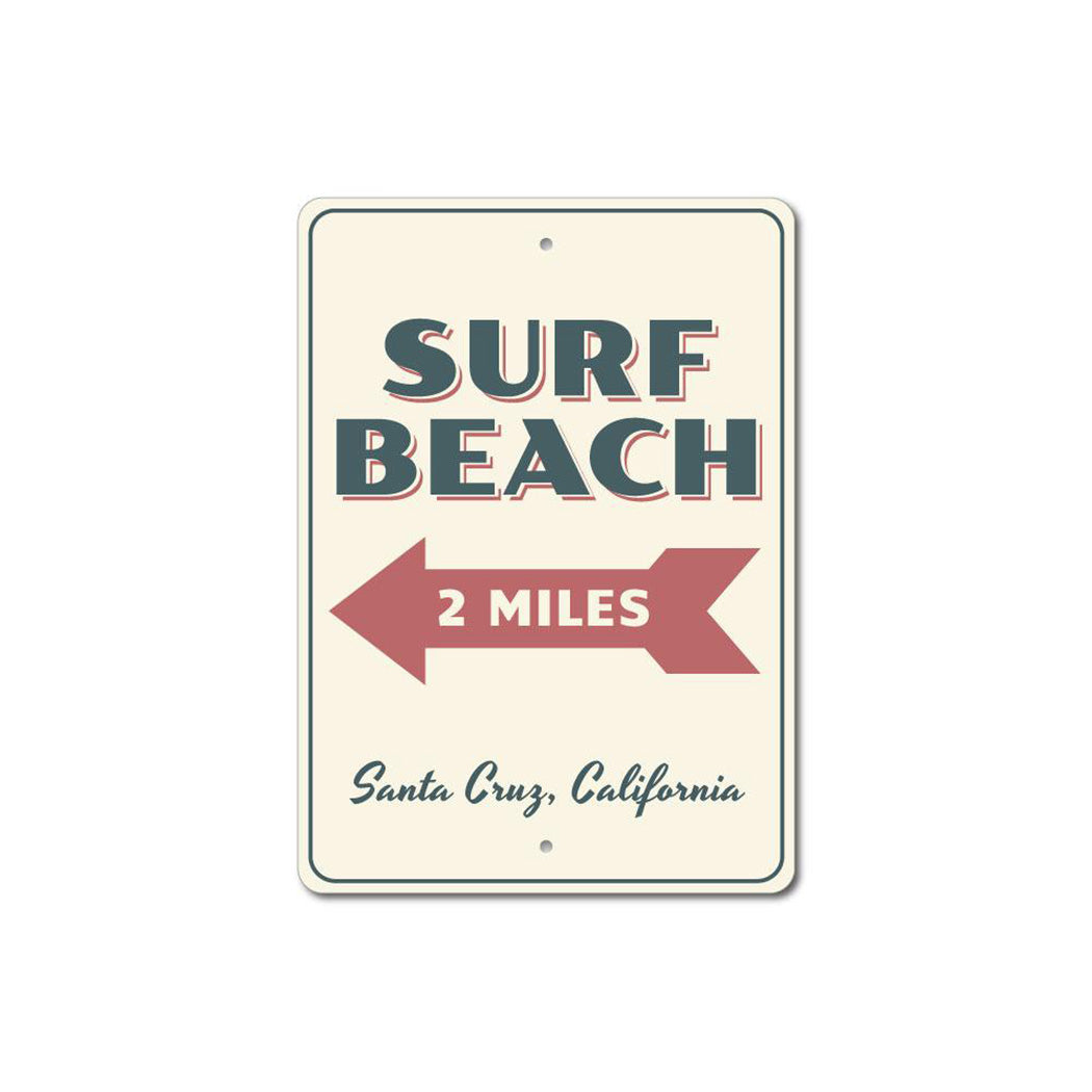 Surf Beach Metal Sign