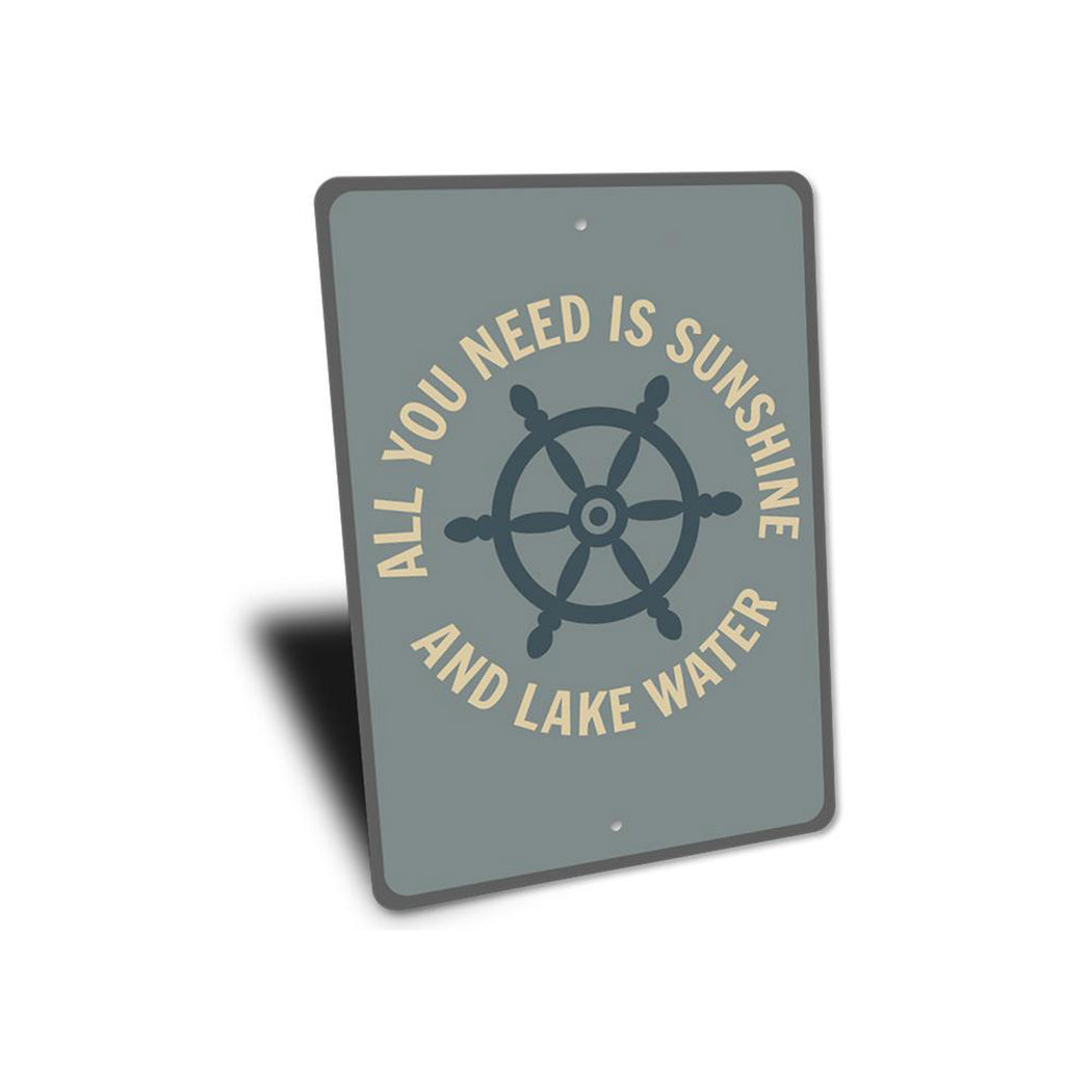 Lake Ship Wheel Sign