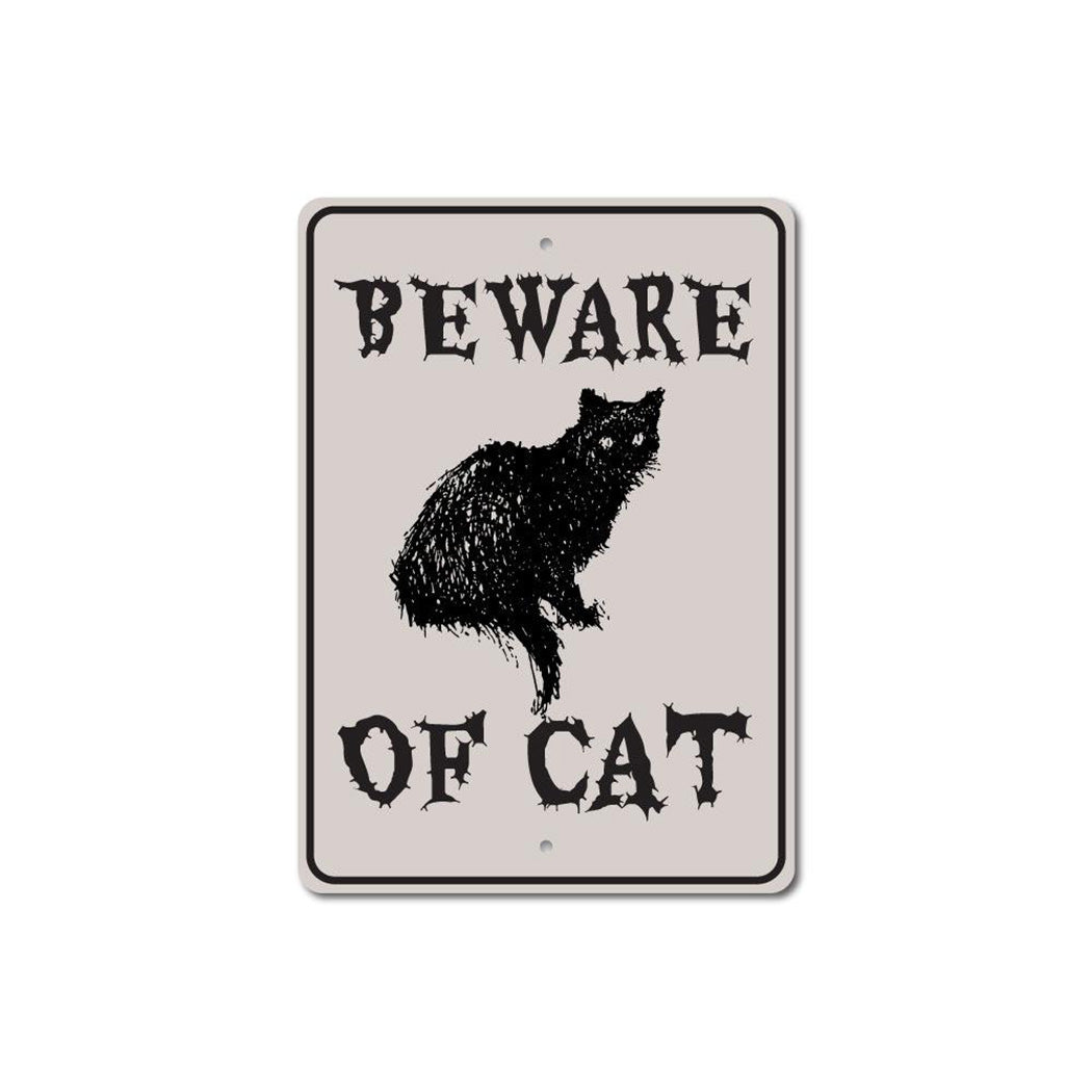 Beware of Cat Sign