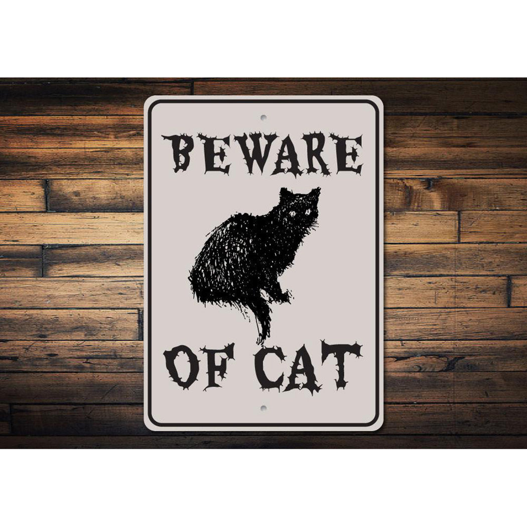 Beware of Cat Sign