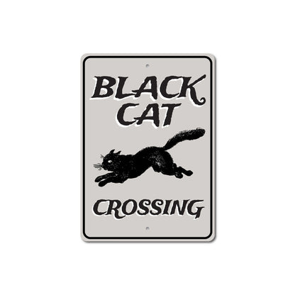 Black Cat Crossing Sign