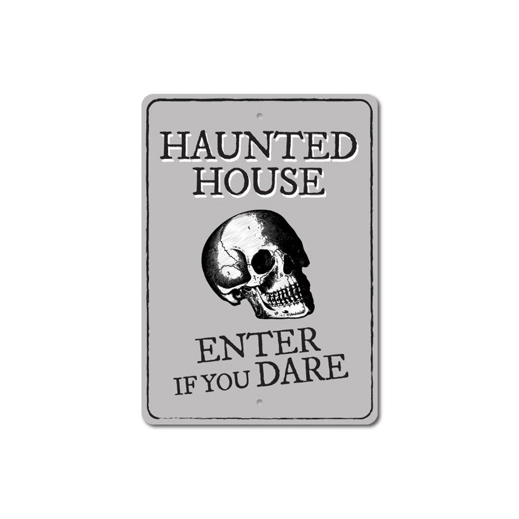 Skull Haunted House Sign