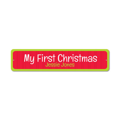 First Christmas Metal Sign