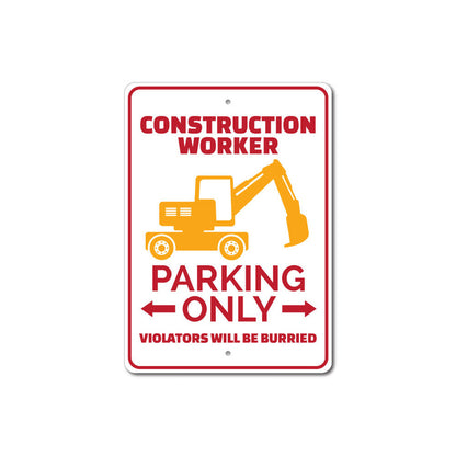 Construction Worker Parking Sign