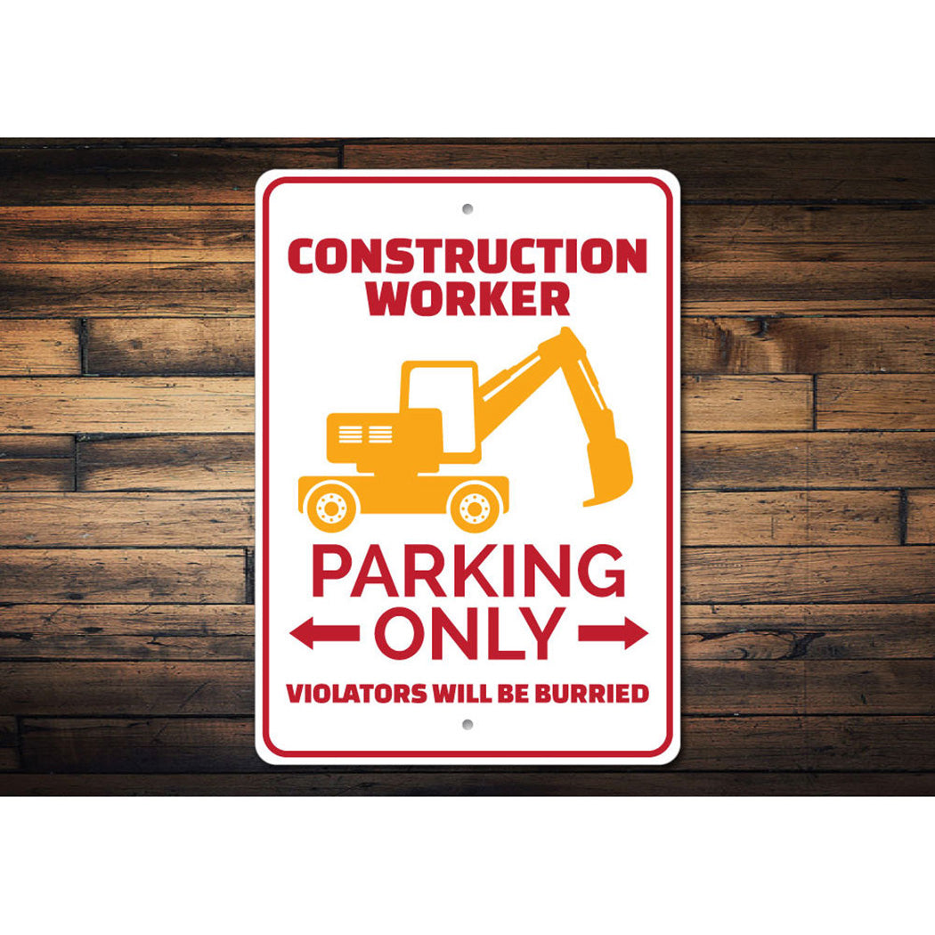 Construction Worker Parking Sign