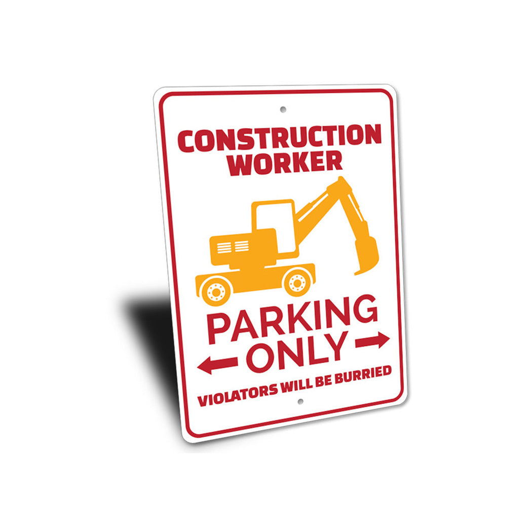 Construction Worker Parking Sign