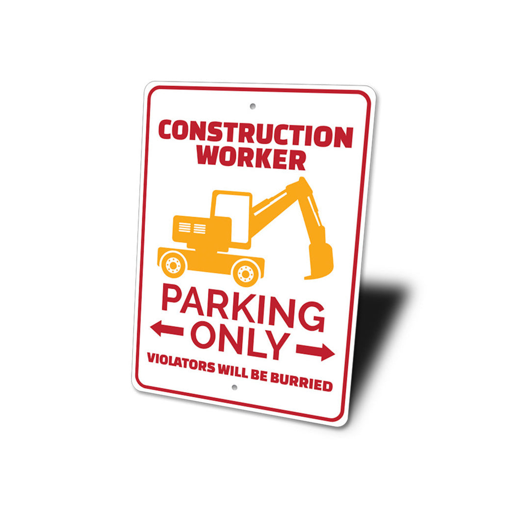 Construction Worker Parking Sign