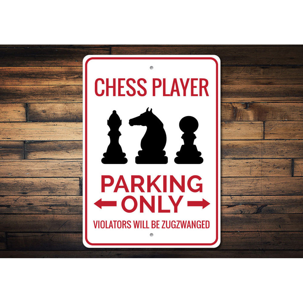 Chess Player Parking Sign