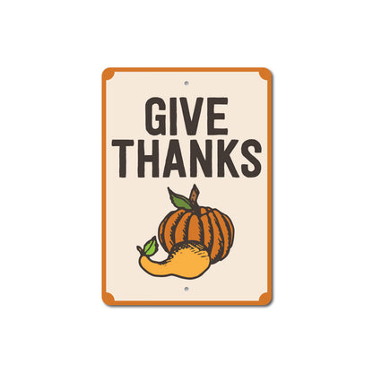 Give Thanks Pumpkin Sign