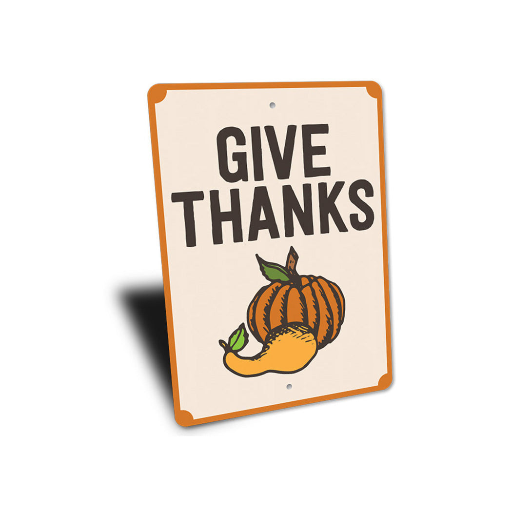 Give Thanks Pumpkin Sign