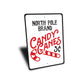 North Pole Candy Canes Sign