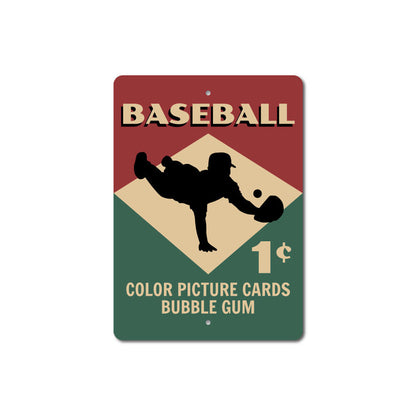 Baseball Card Metal Sign