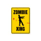 Zombie Crossing Metal Sign
