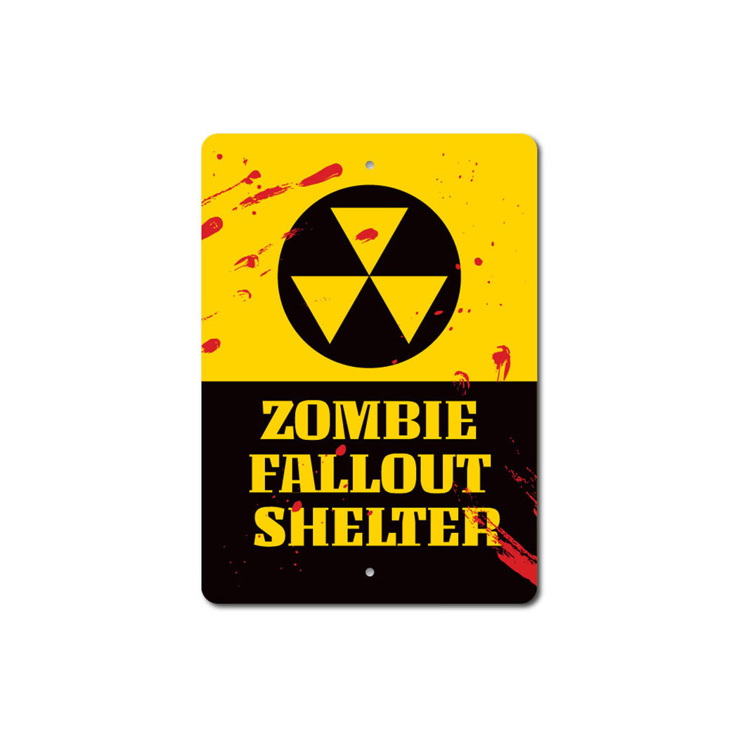 Zombie Fallout Shelter Metal Sign