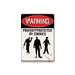 Zombie Warning Metal Sign