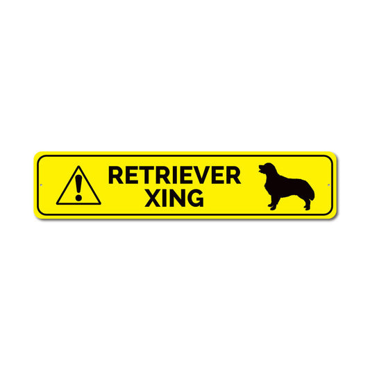 Retriever Crossing Metal Sign