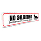 No Soliciting Dog Sign