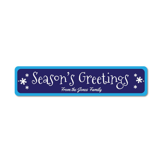 Season's Greetings Outdoor Metal Sign