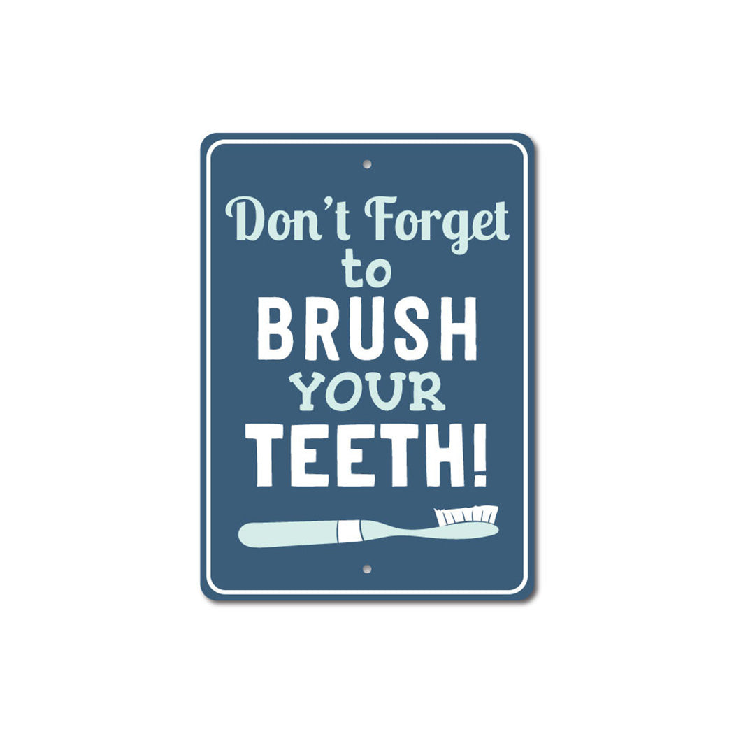 Teeth Brushing Metal Sign