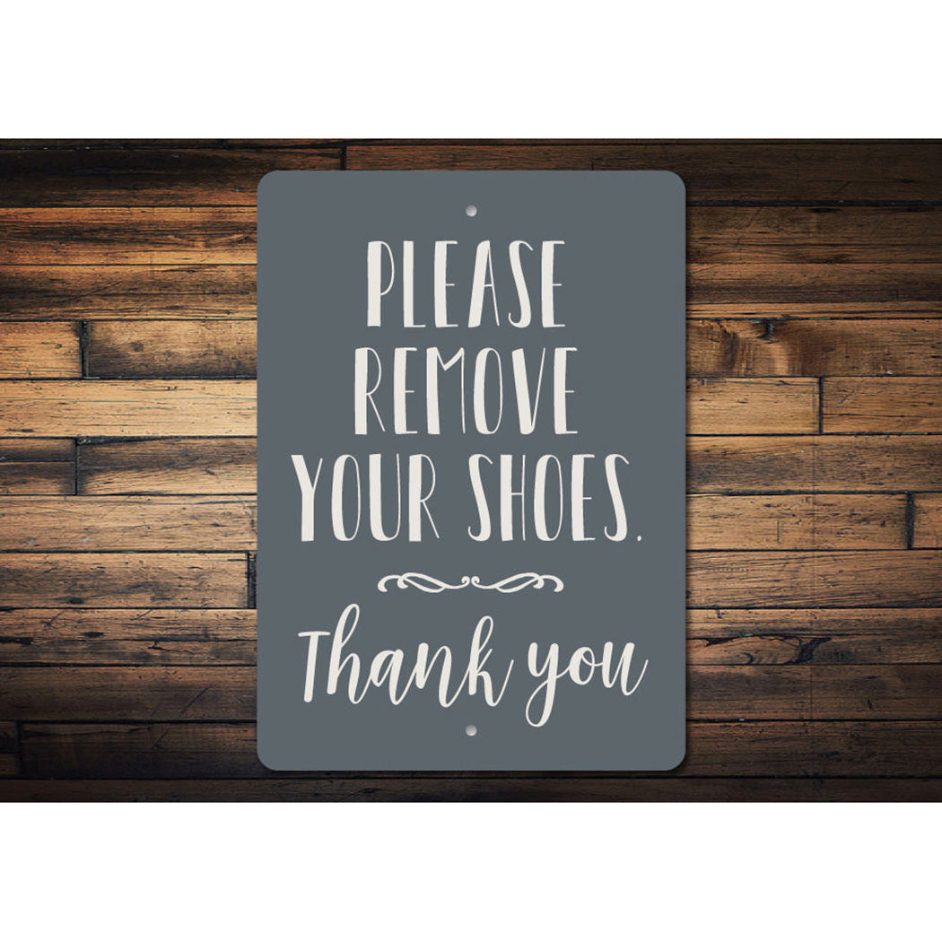 Remove Shoes Sign