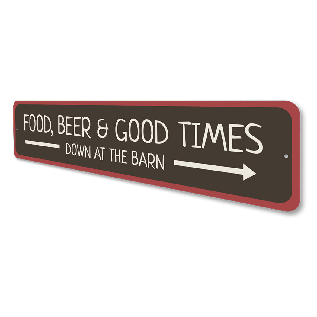 Food Down at the Barn Sign