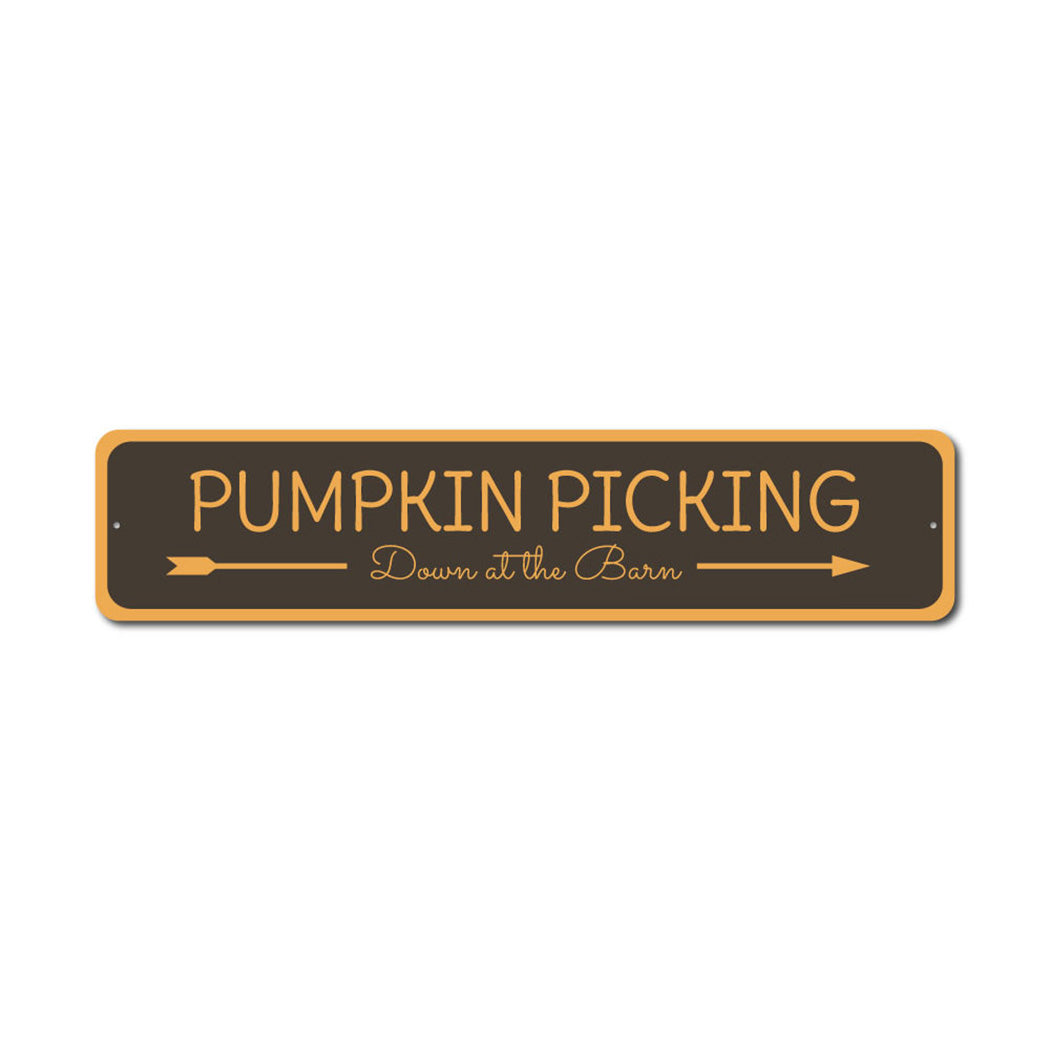 Pumpkin Picking Metal Sign