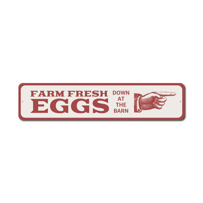Eggs Arrow Metal Sign