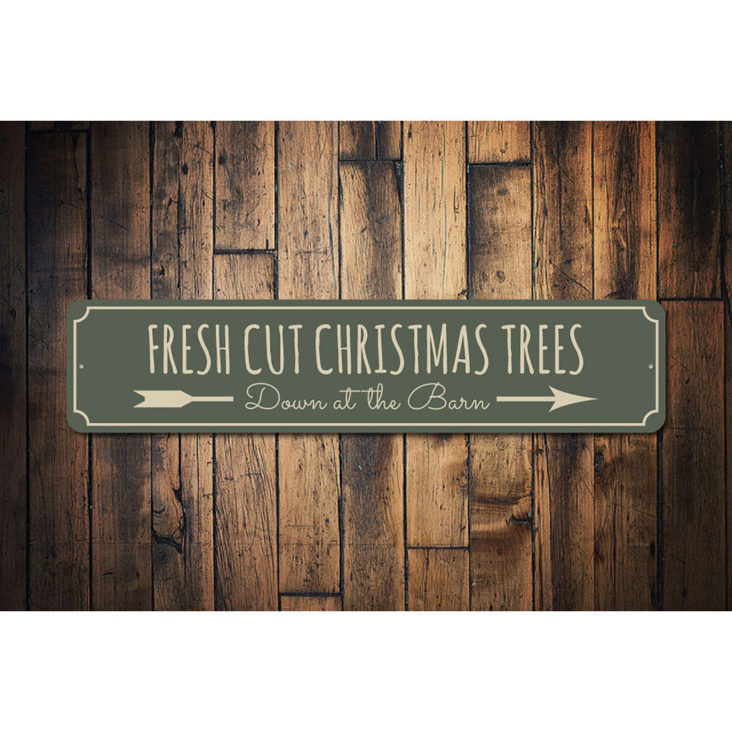 Fresh Cut Christmas Trees Barn Sign