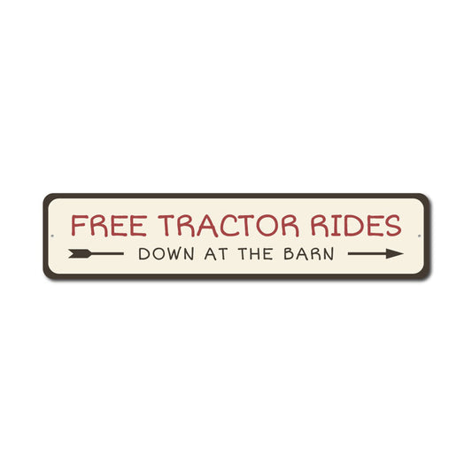 Free Tractor Rides Metal Sign