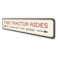 Free Tractor Rides Sign