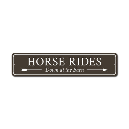 Horse Rides Metal Sign