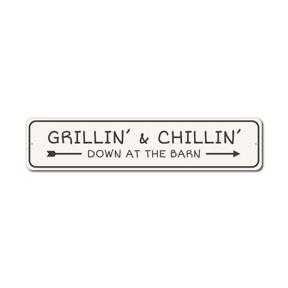 Grilling and Chillin Bar Metal Sign