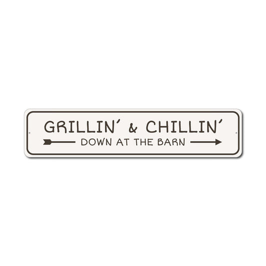 Grilling and Chillin Bar Metal Sign