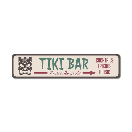 Tiki Mask Arrow Sign