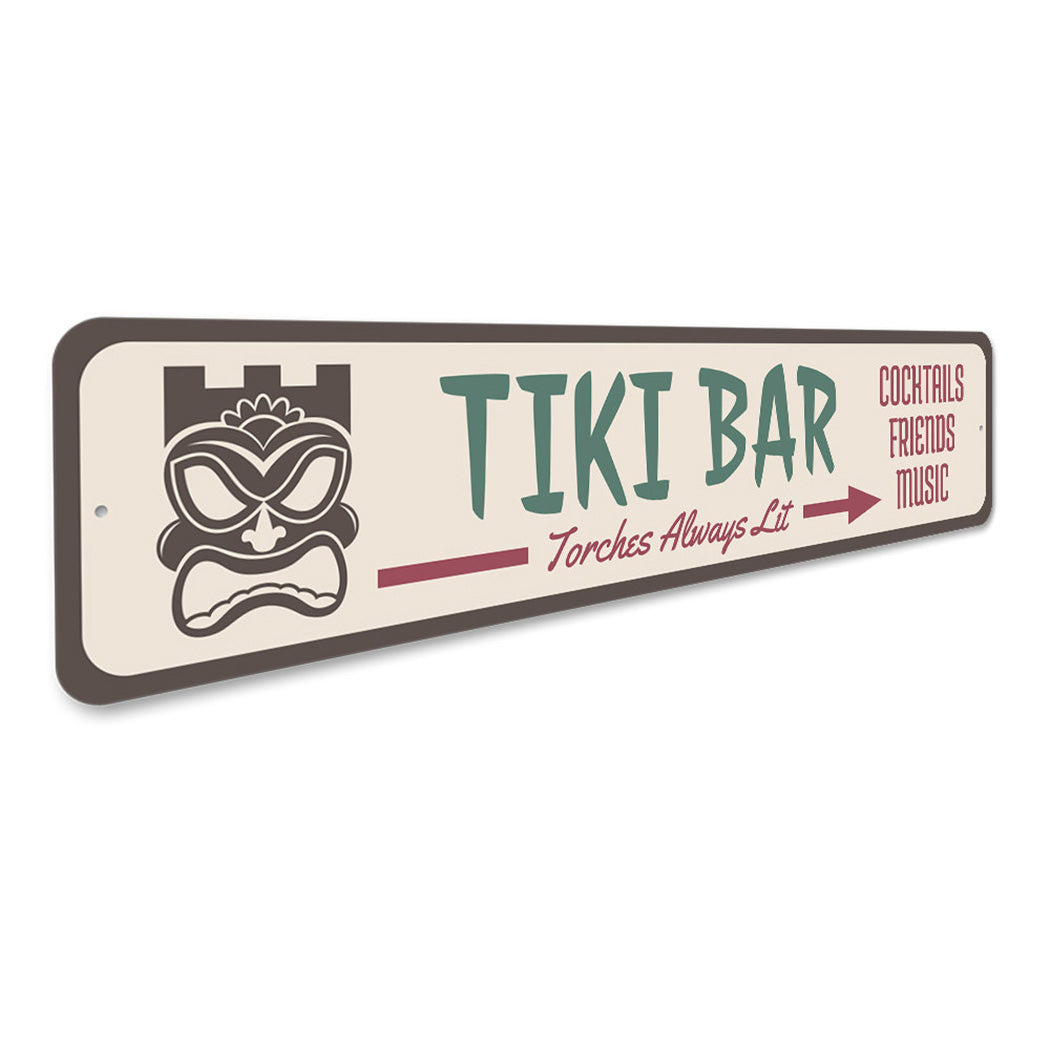 Tiki Mask Arrow Sign