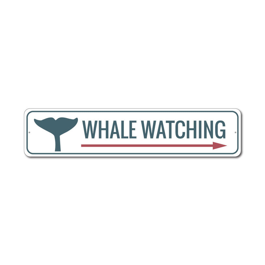 Whale Watching Metal Sign