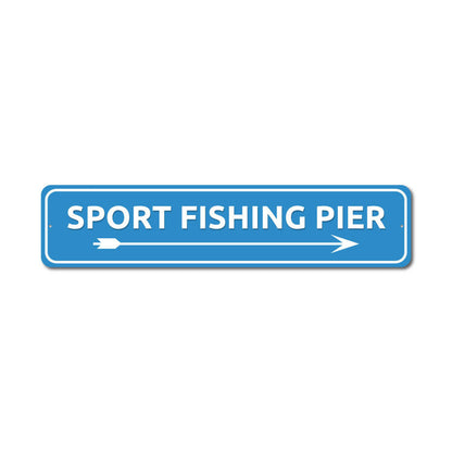 Sport Fishing Pier Metal Sign