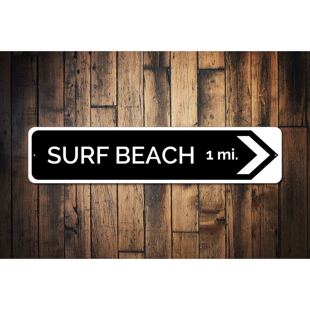 Surf Beach Arrow Sign