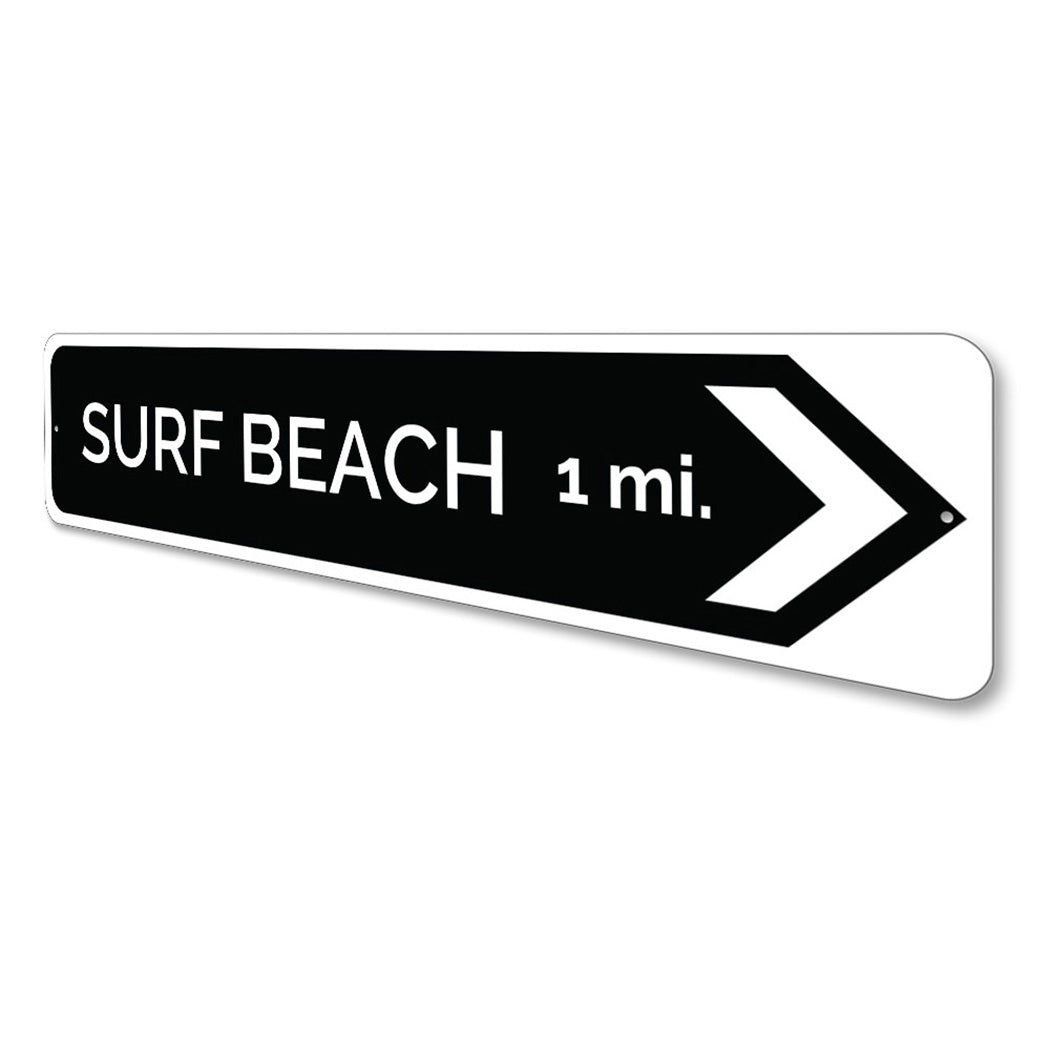 Surf Beach Arrow Sign