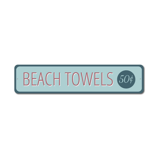 Beach Towel Metal Sign