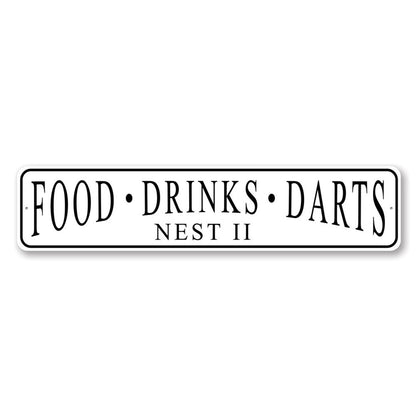 Food Drinks Darts Personalized Sign