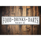 Food Drinks Darts Personalized Sign